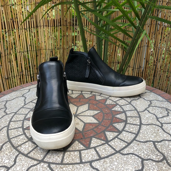 Steve Madden Shoes - Steve Madden Geri High Top Sneaker Black Leather